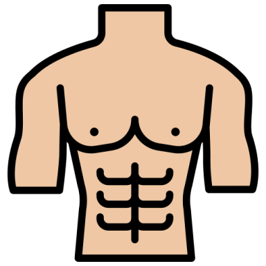 a male torso with no shirt