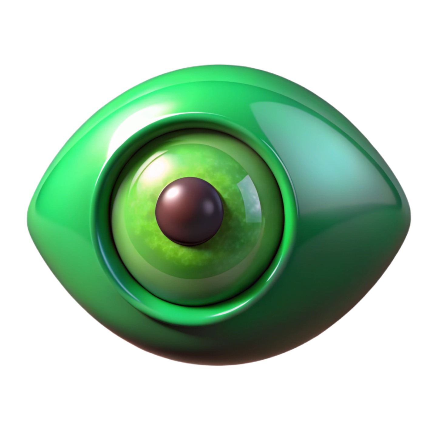 an image of a green eye on a white background