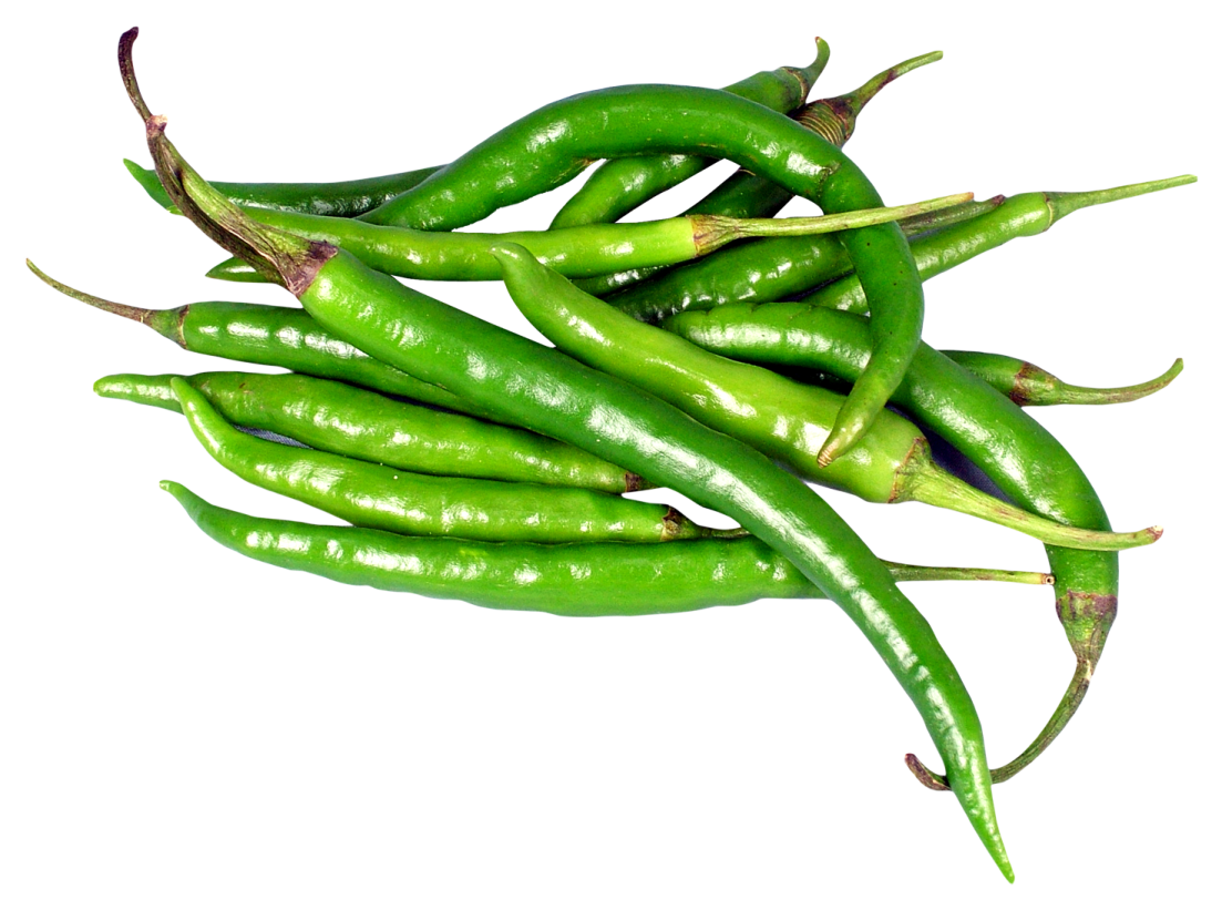 a pile of green peppers