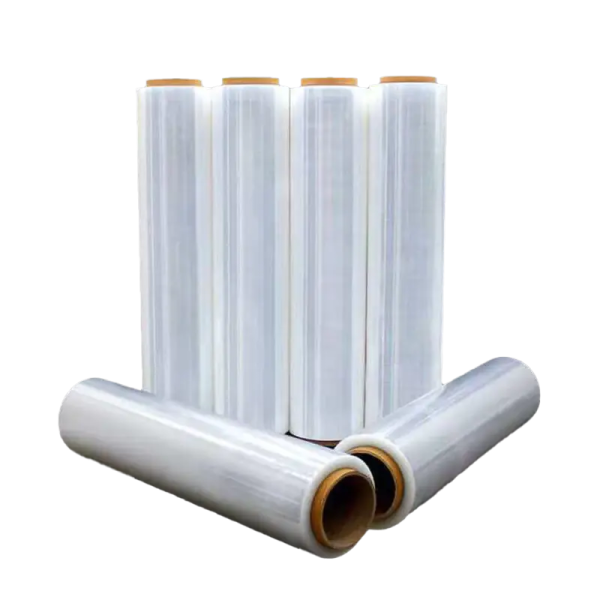 a roll of clear plastic film