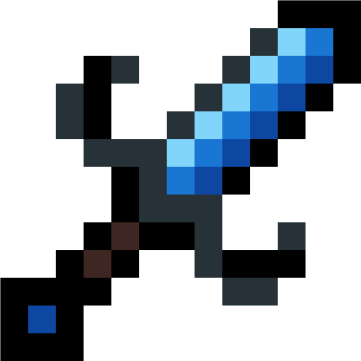 a blue and black pixel with a white background