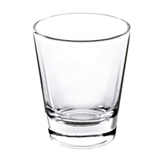 a shot glass on a white background