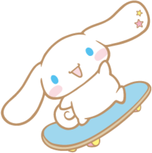 a cartoon bunny on a skateboard
