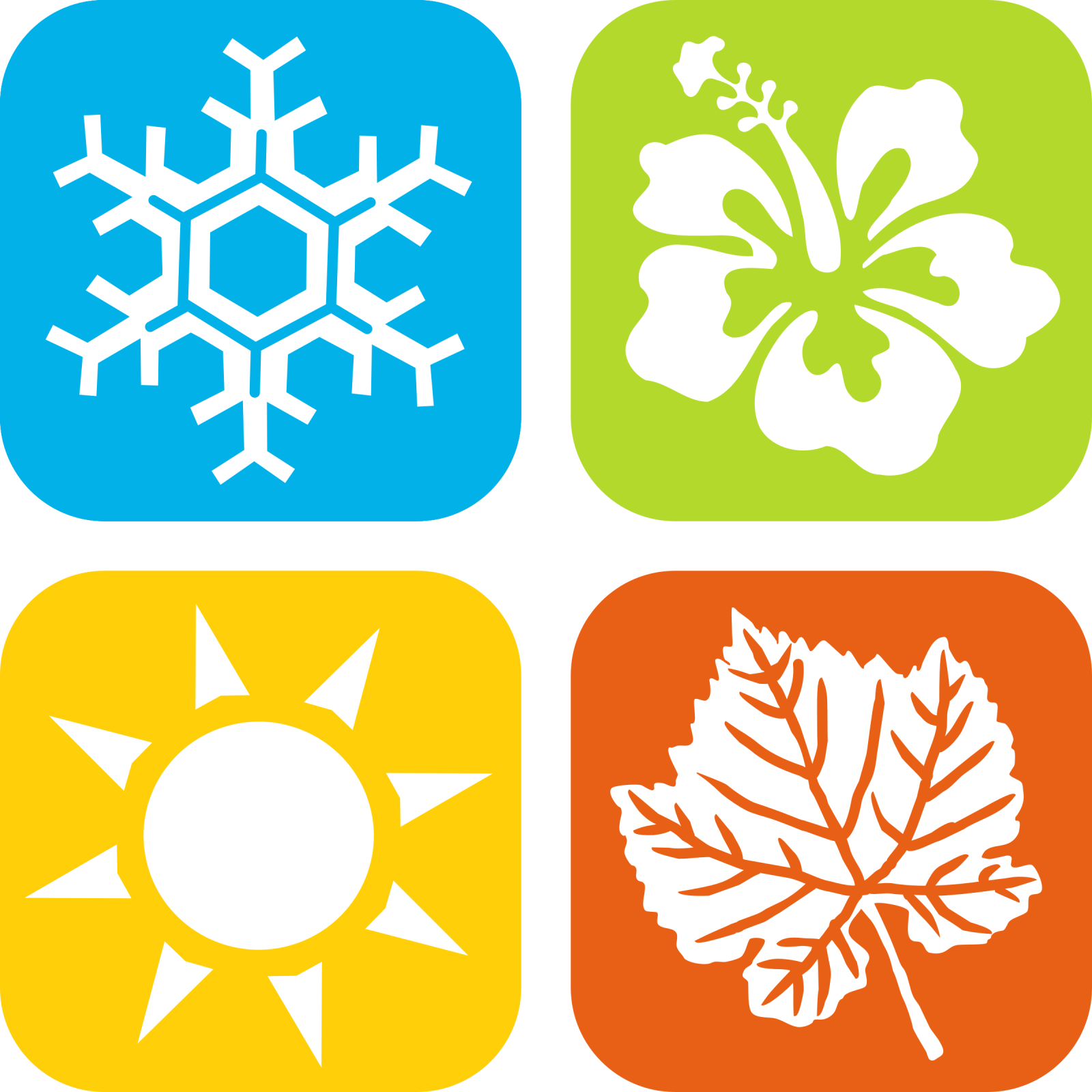 four seasons icons vector