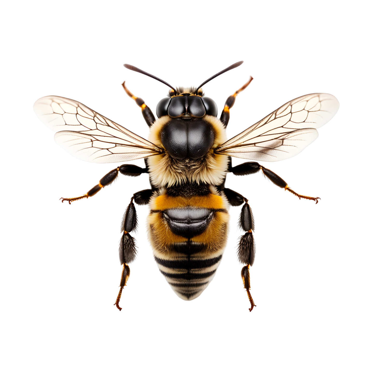a bee on a white background