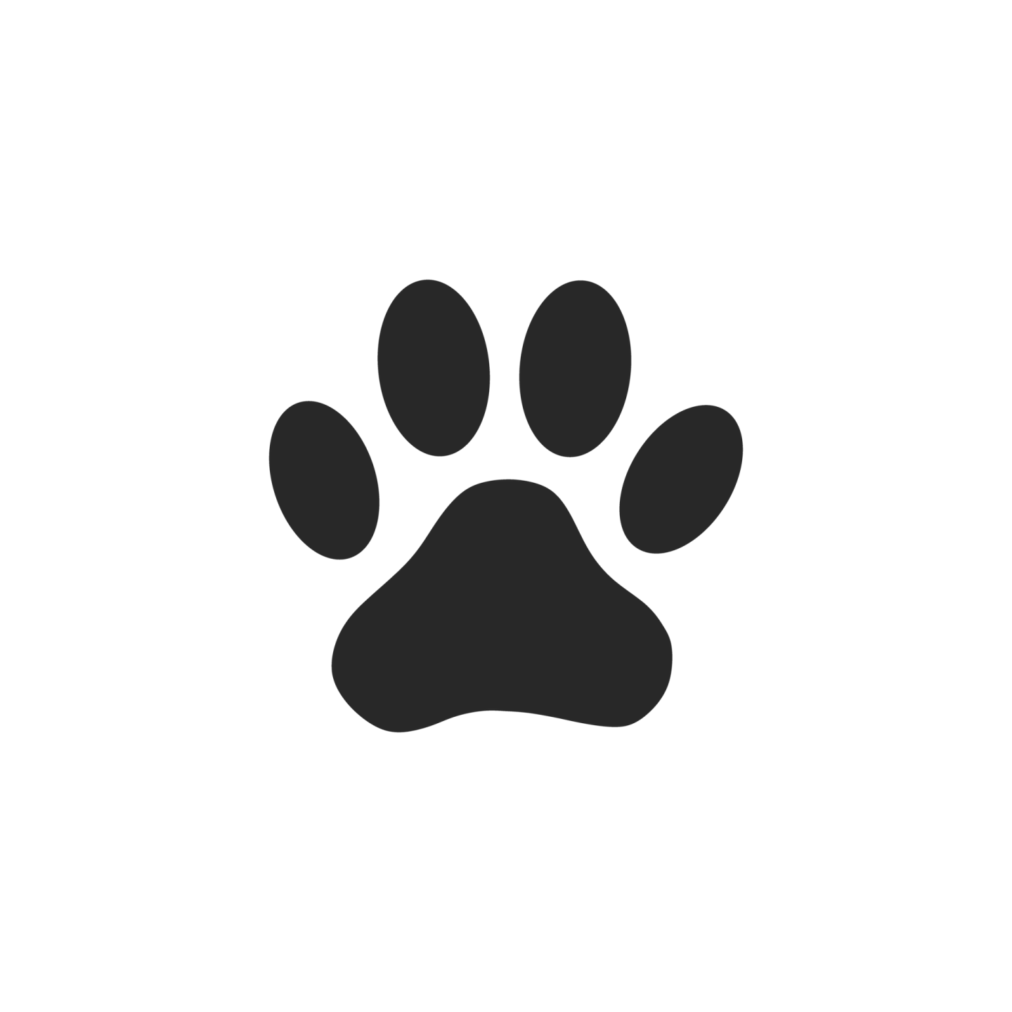 a black paw icon on a white background