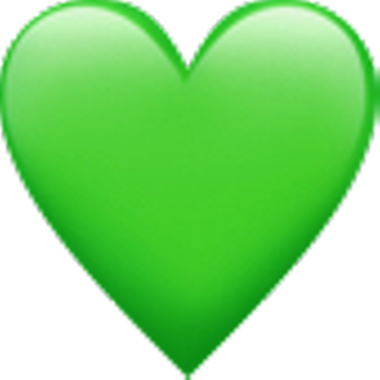 a green heart on a white background