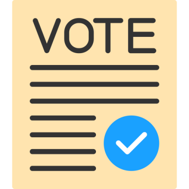 a paper with the word vote on it