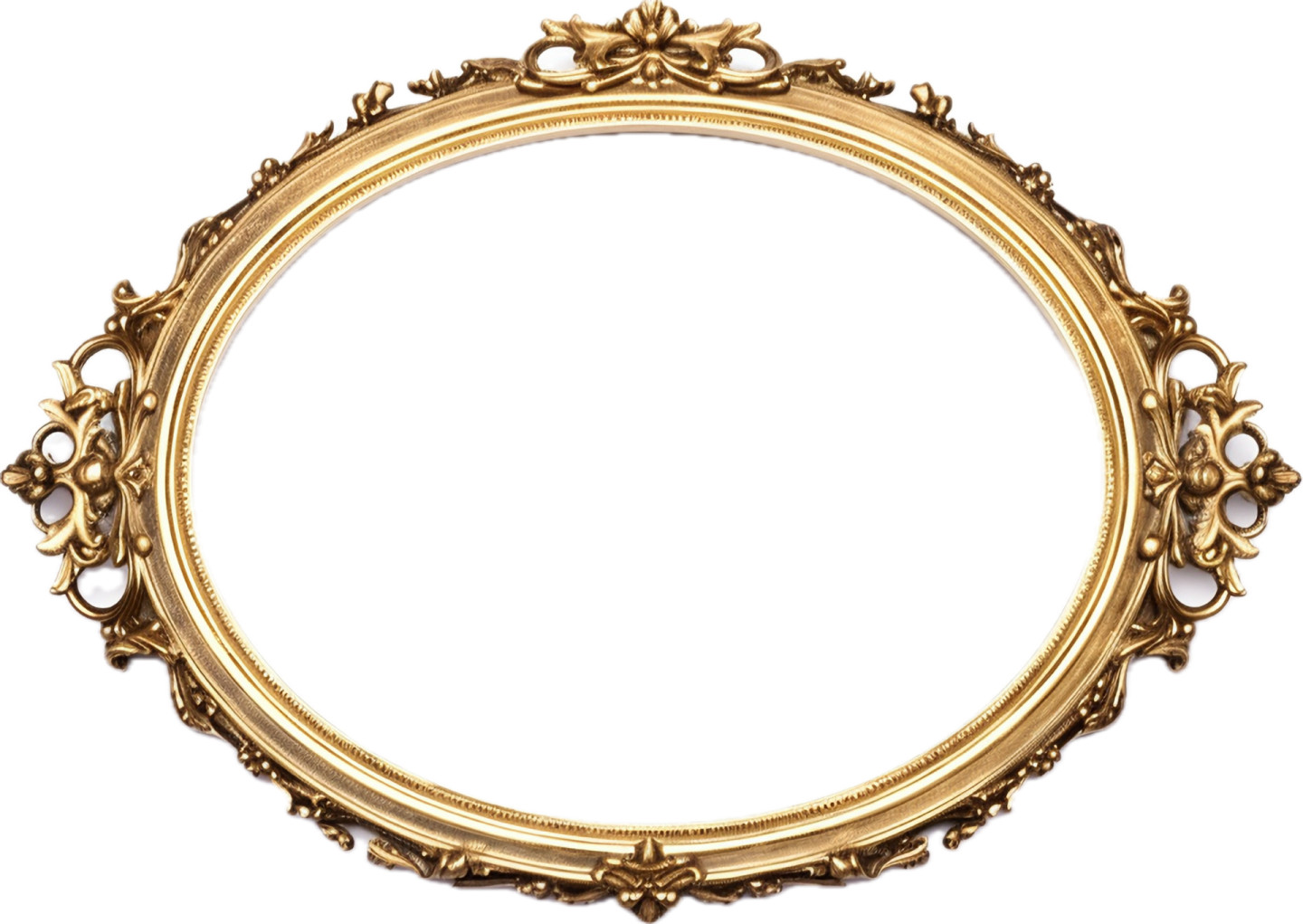 a gold frame on a white background