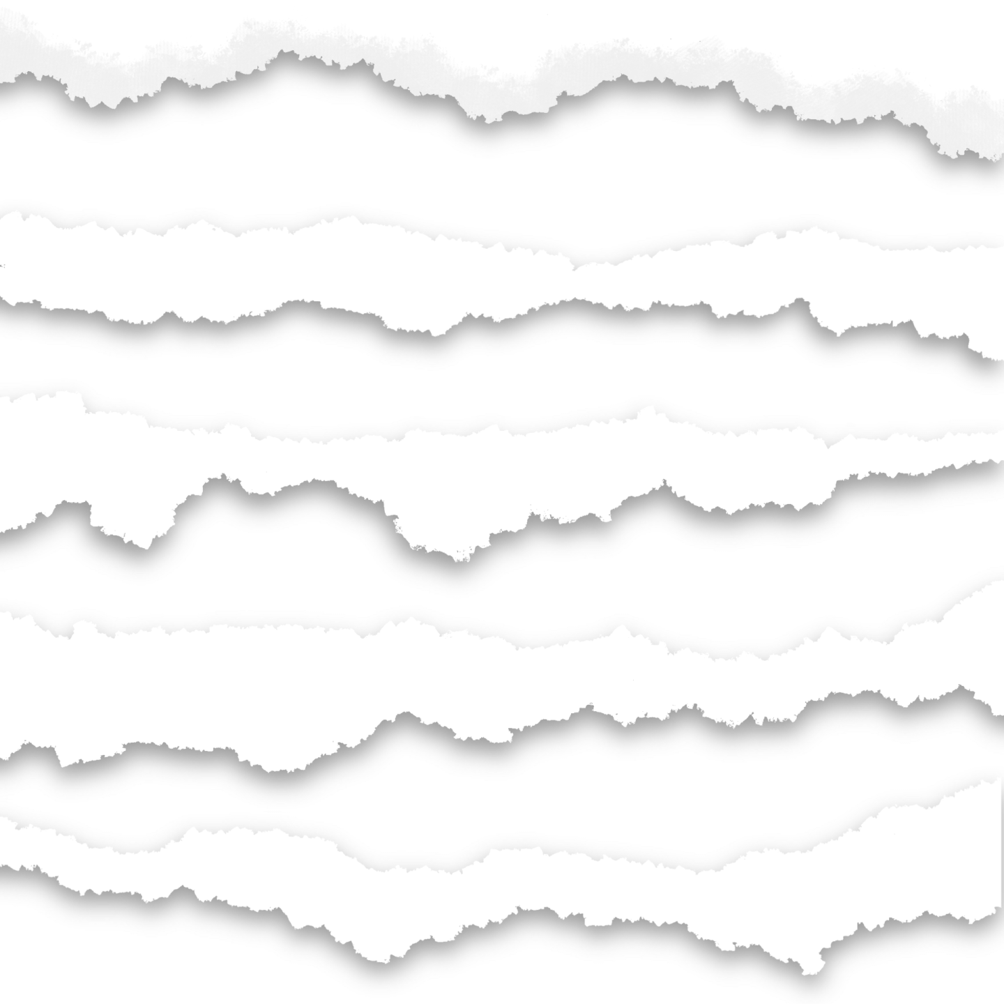 a set of paper clouds on a white background