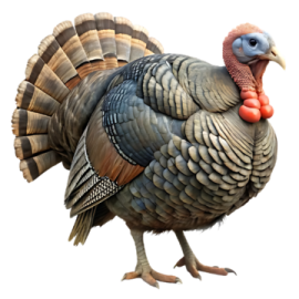 a turkey is standing on its hinds