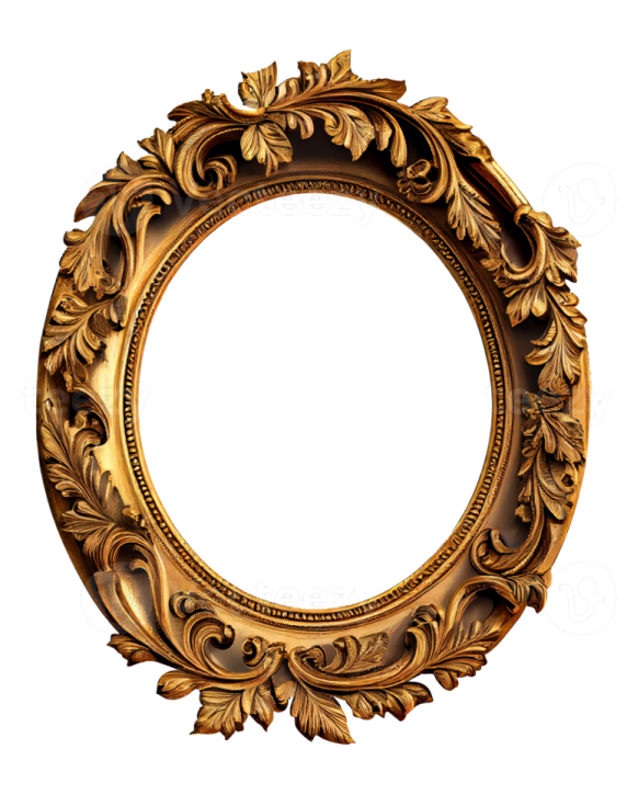 an ornate gold frame with leaves and scrolls