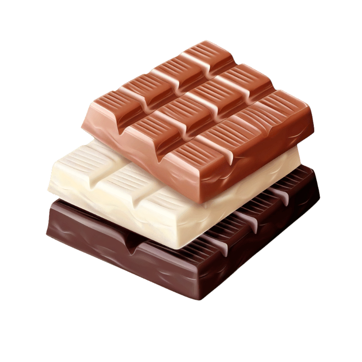 a chocolate bar on a white background