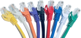a bunch of colorful ethernet cables