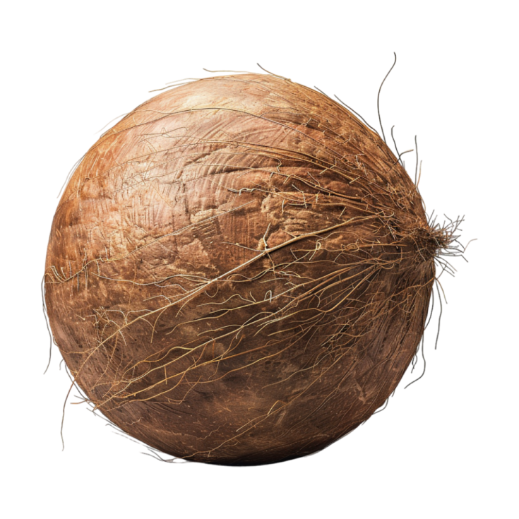 a coconut on a white background