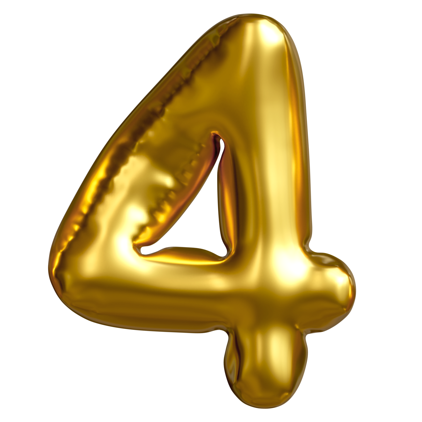 a gold balloon number four