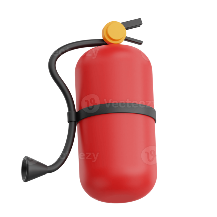 a red fire exor on a white background