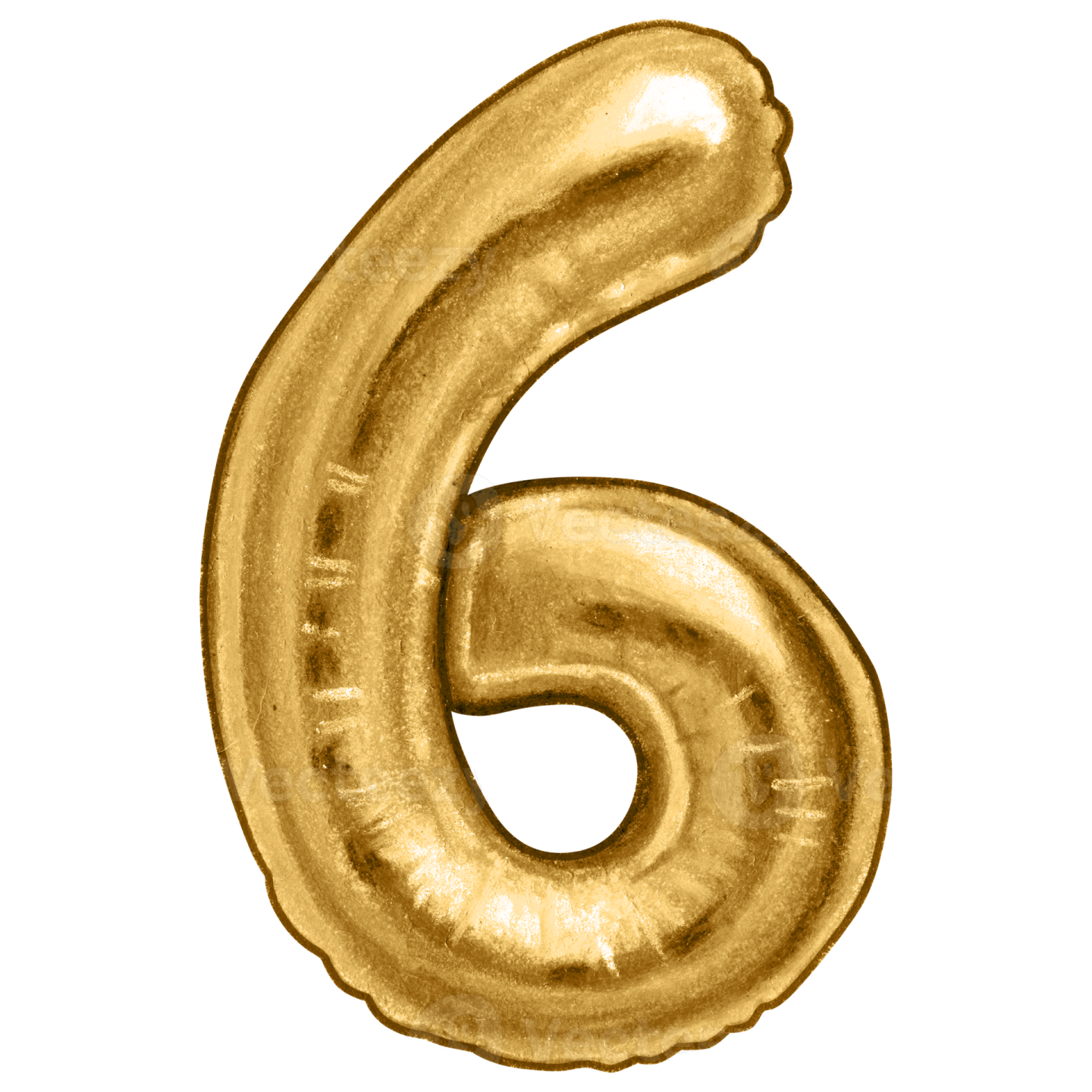 gold foil balloon number 6