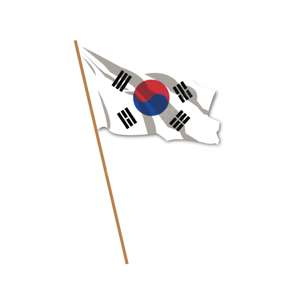 a korean flag on a white background