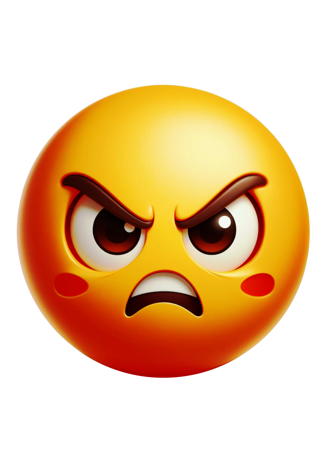 a yellow smiley face with an angry expression