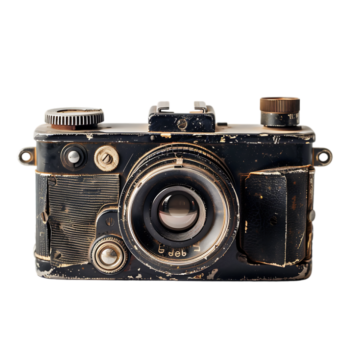 an old camera on a white background