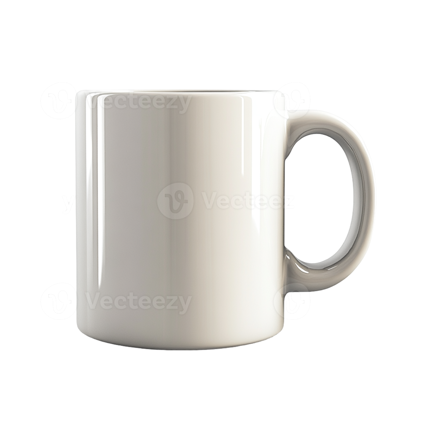 a white mug with a handle on it