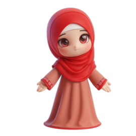 a little girl wearing a red hina