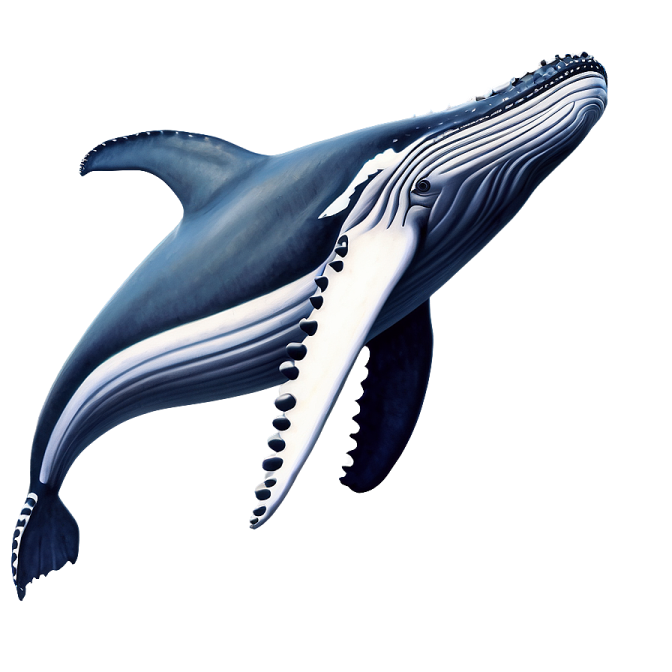 a drawing of a whale in the air