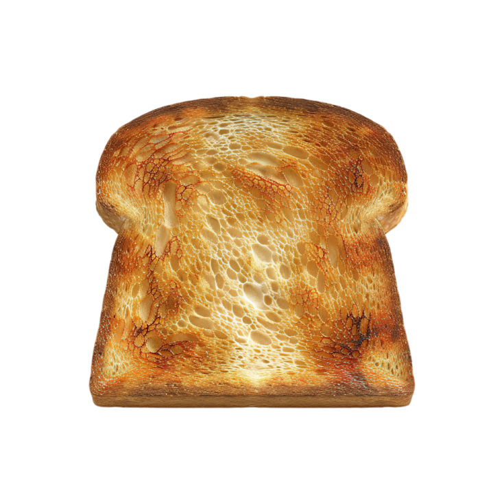 a slice of bread on a white background