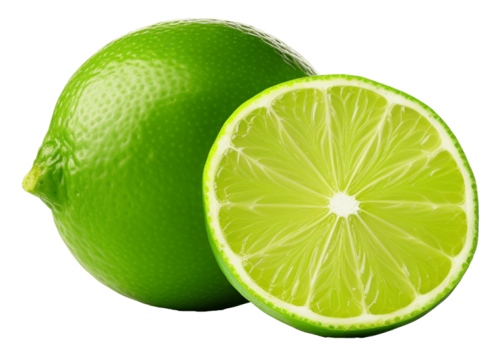 two limes with one cut in half