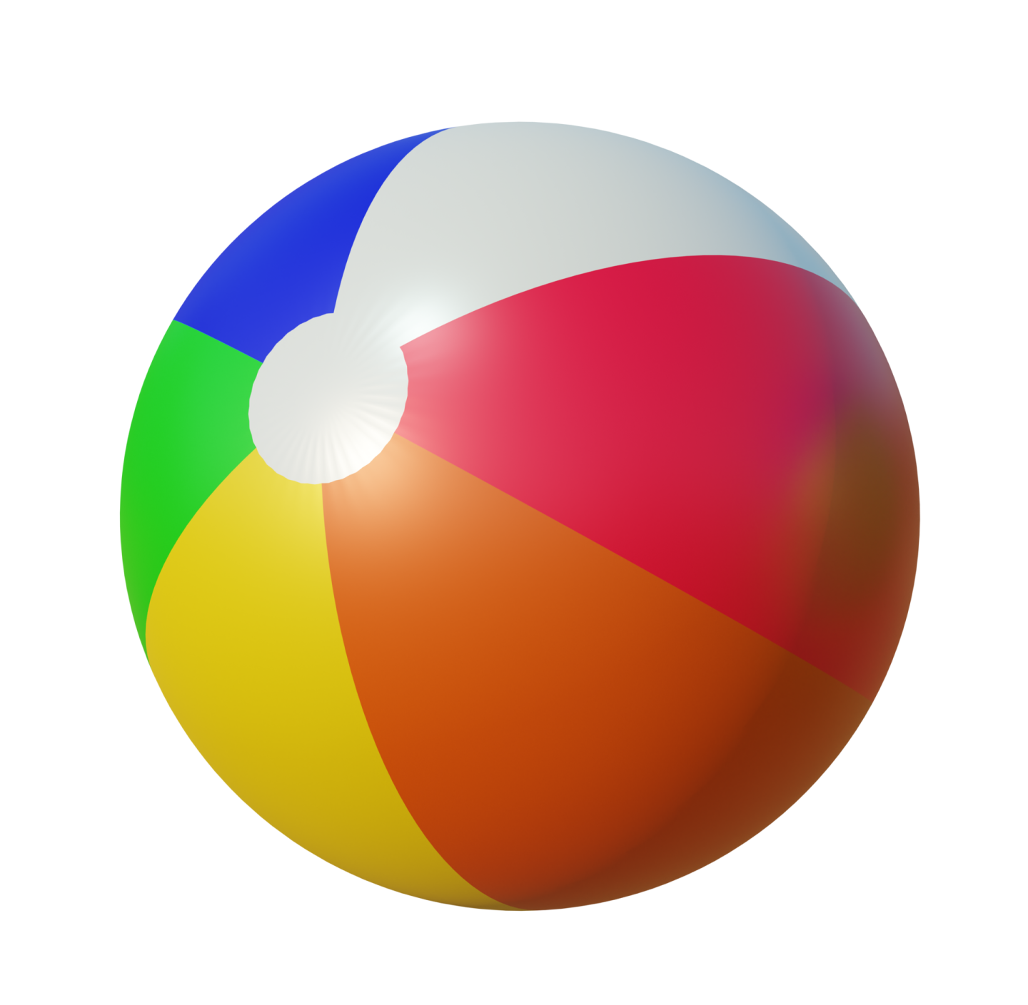 a colorful beach ball on a white background