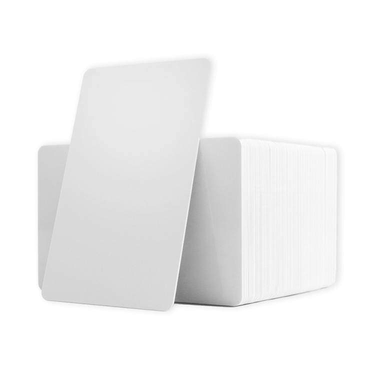 a stack of white business cards on a white background