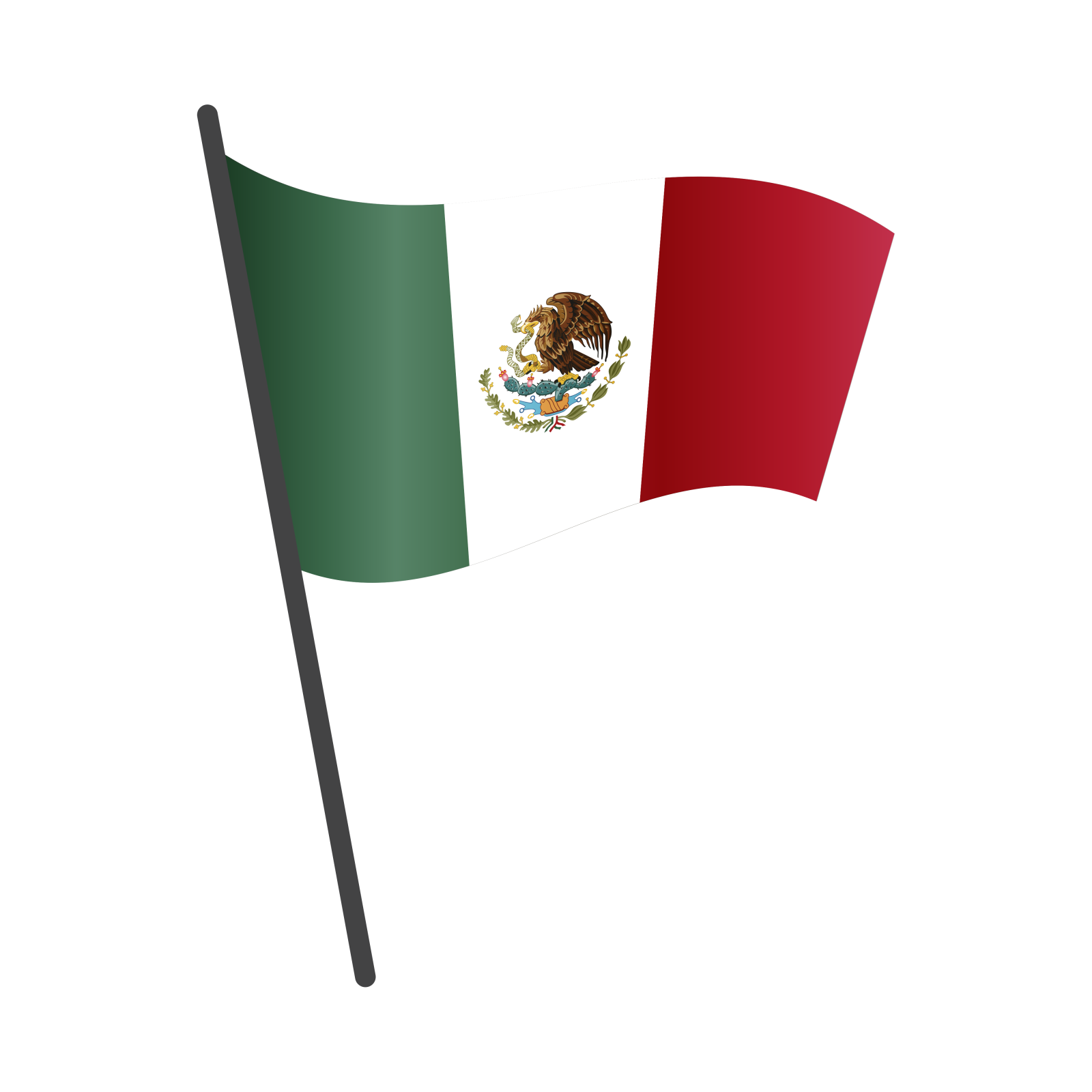a mexican flag on a white background