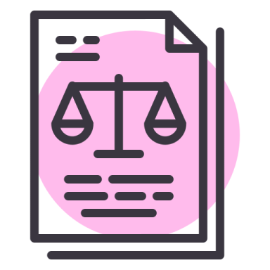 an icon of a balance scale on a white background