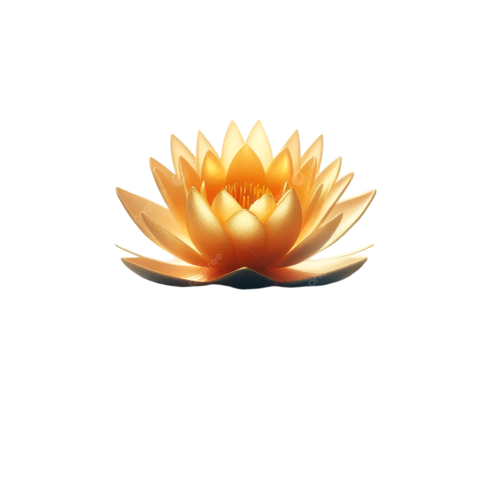 a yellow lotus flower on a white background