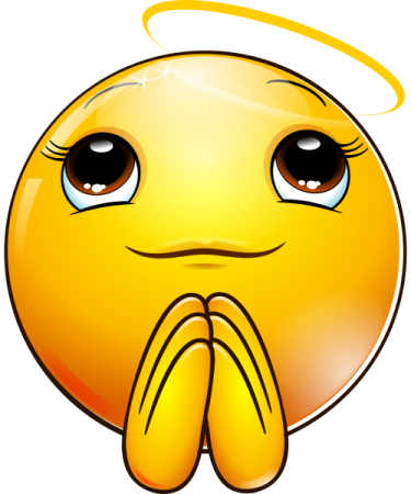 a yellow smiley face with an angel halo around it