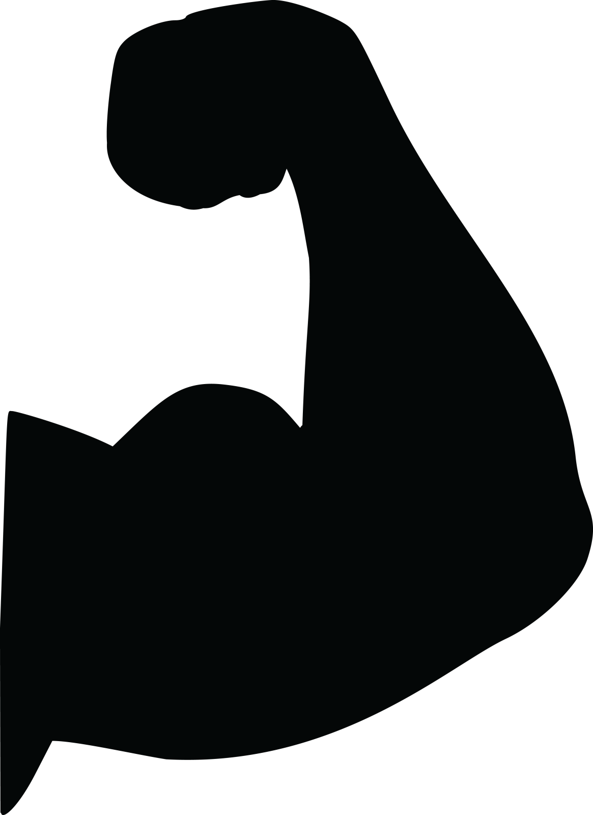 a black and white silhouette of a biceps