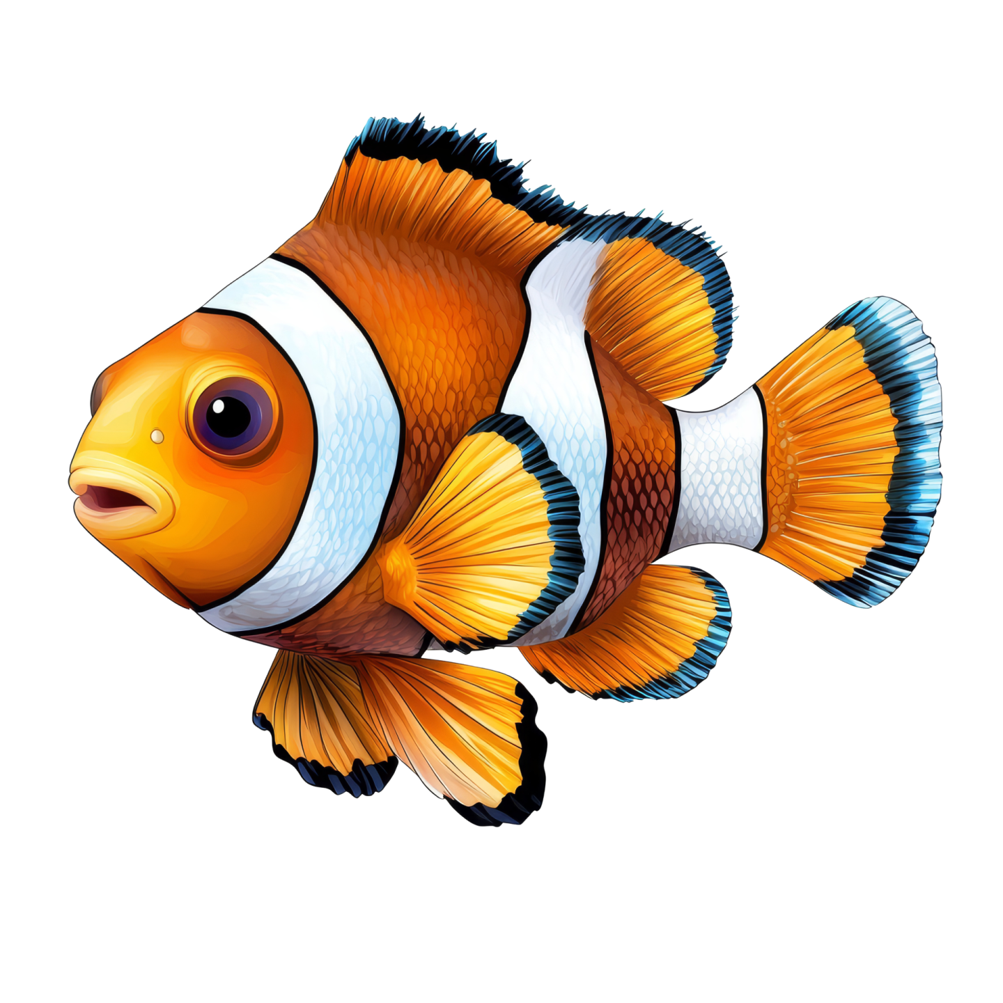 a clown fish on a white background