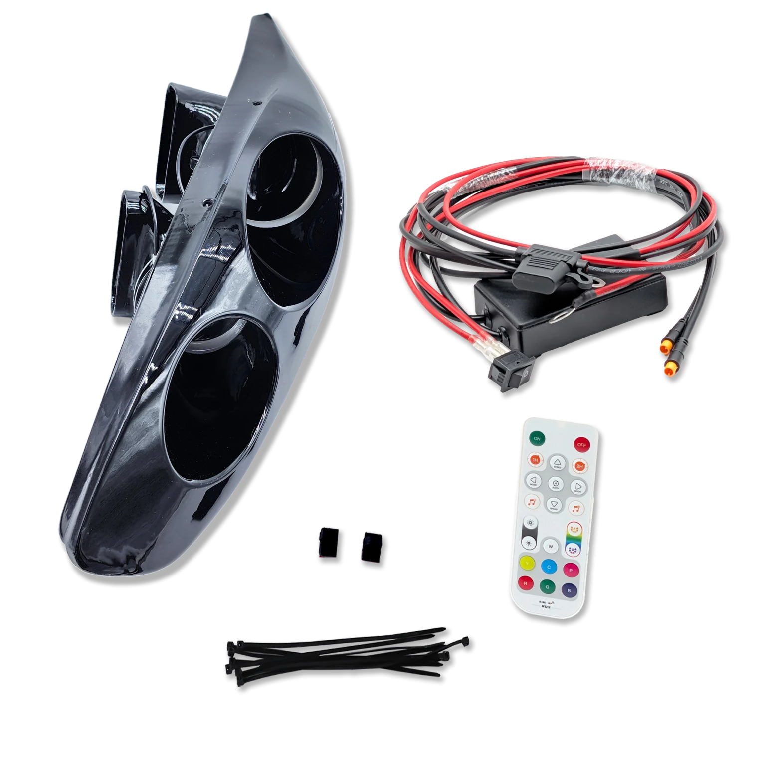an image of a car headlight and remote control kit