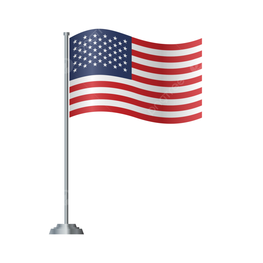 an american flag on a pole