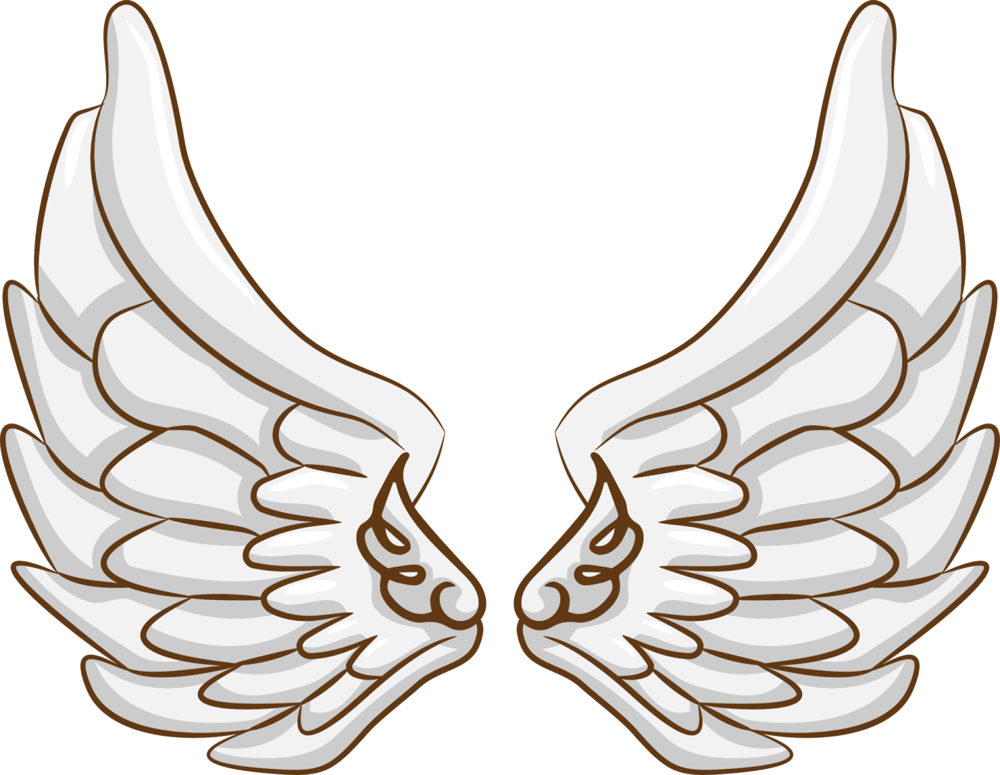 a pair of white wings on a white background