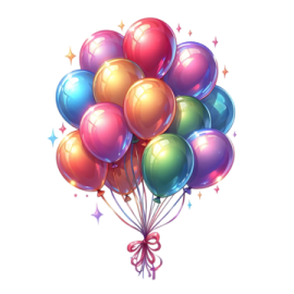 a bunch of balloons on a white background