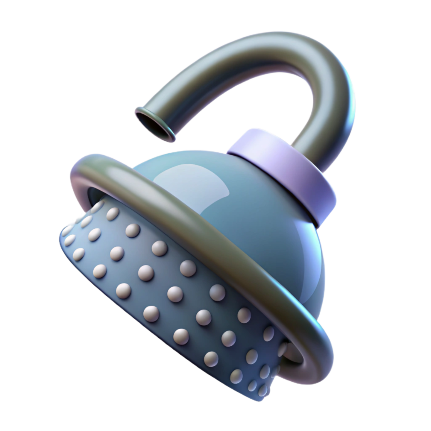a blue kettle with white dots on it
