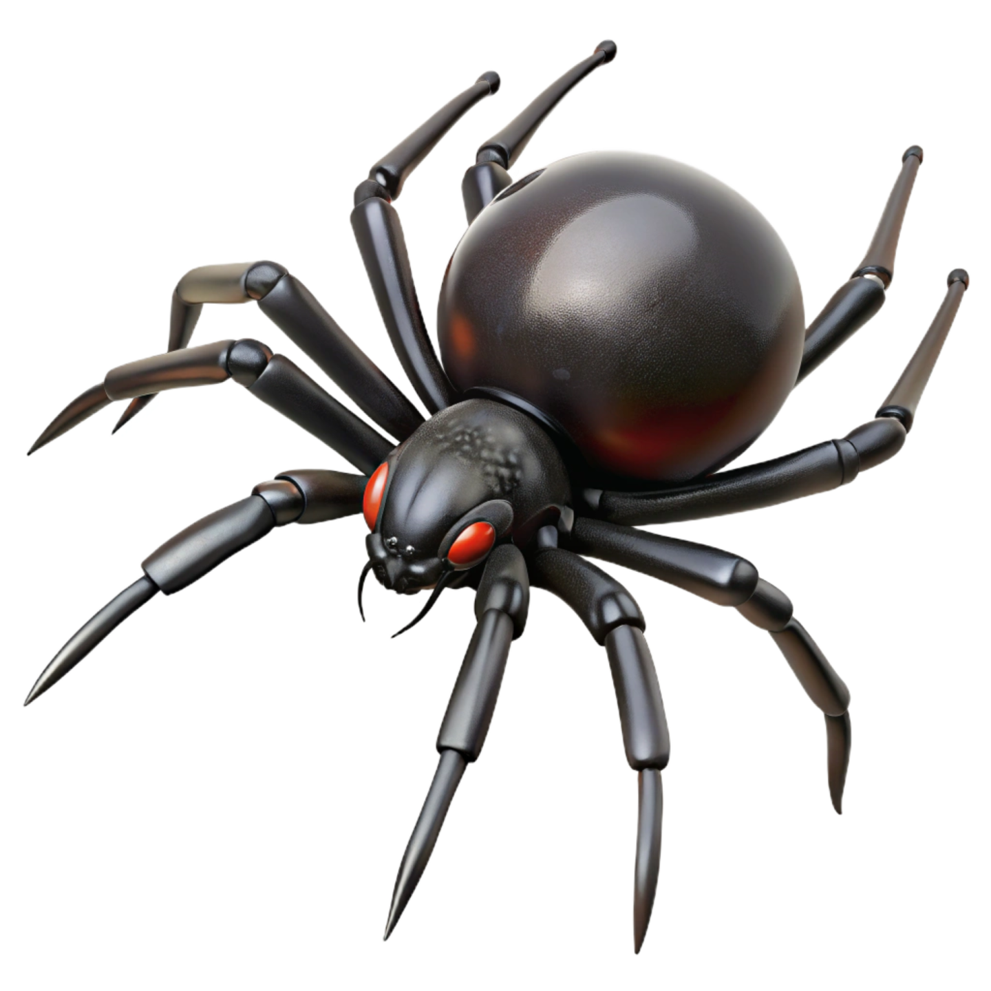 a black widow spider on a white background