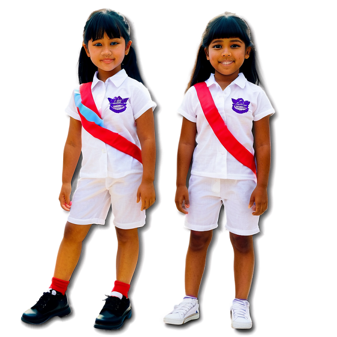 two young girls in white shirts and shorts