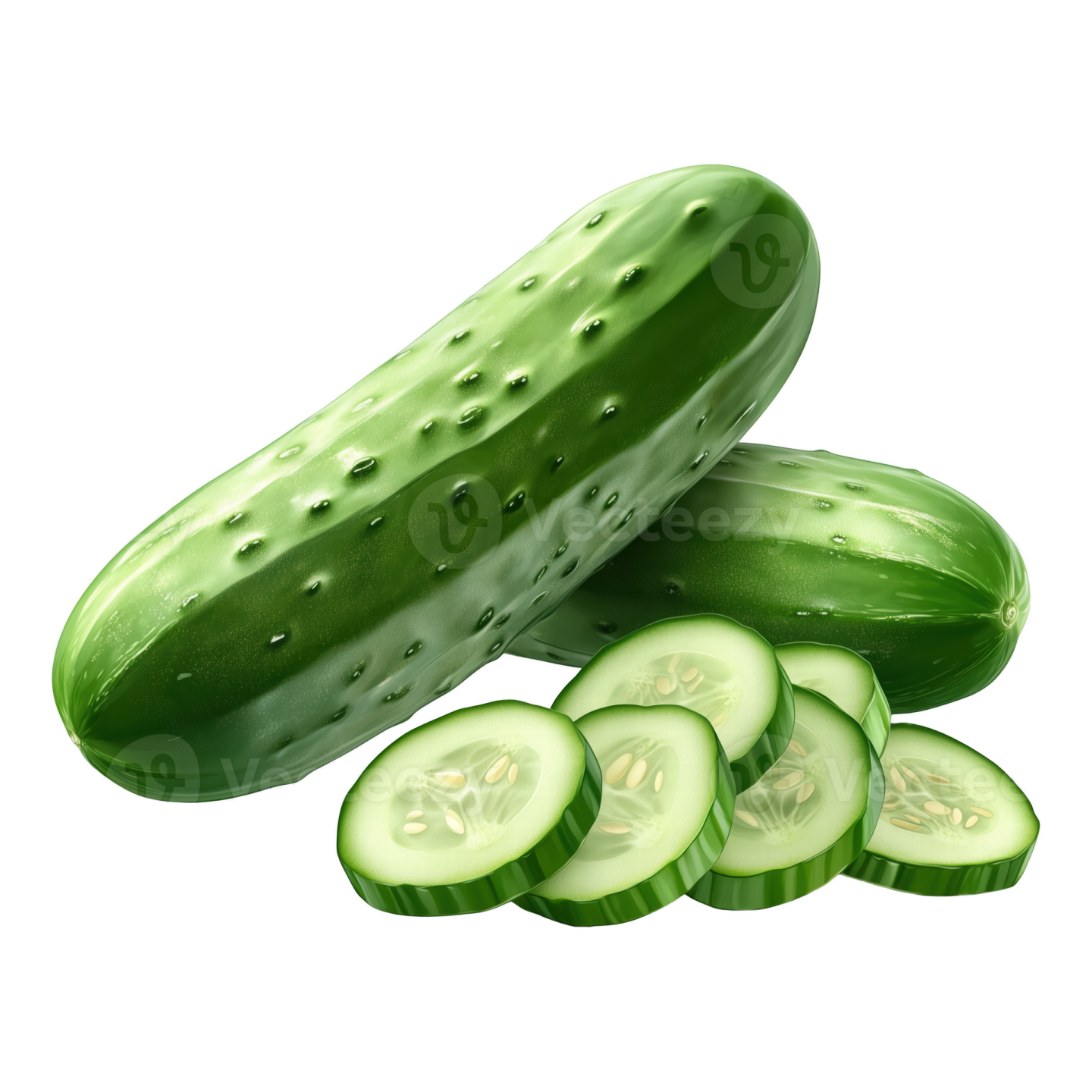 sliced cus on a white background