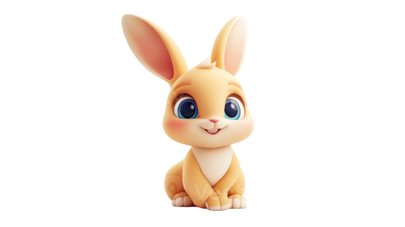 a small toy rabbit sitting on the ground