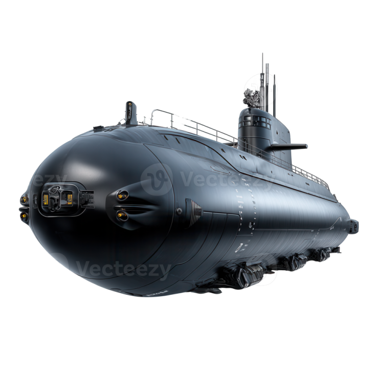 a submarine on a white background