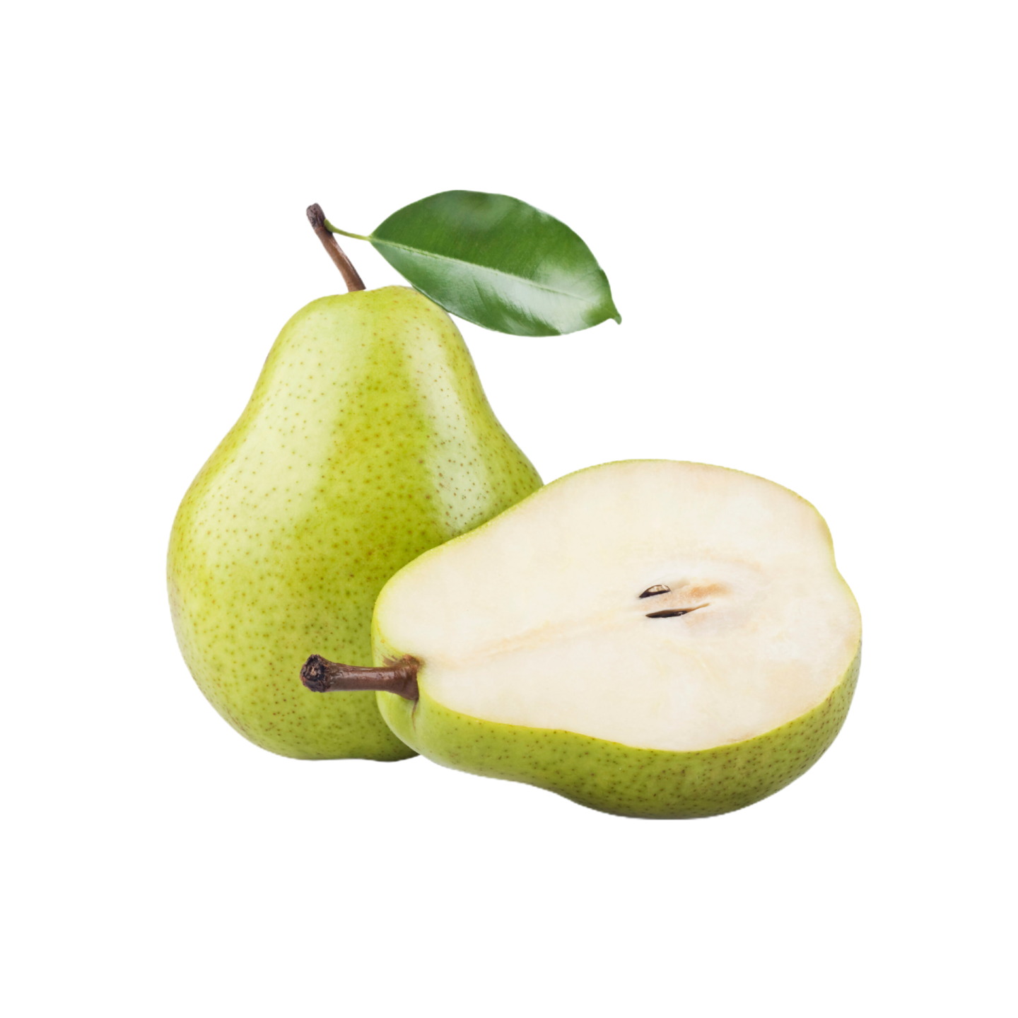 two pears on a white background