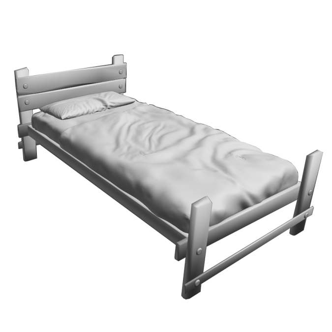 a bed with white sheets and pillows on it